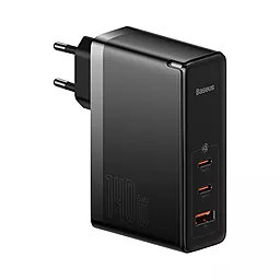 Сетевое зарядное устройство Baseus GaN5 Pro 140W 1xUSB/2xUSB-C Ports + USB C-C 240W Cable Black (CCGP100201) - миниатюра 2