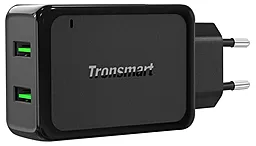 Сетевое зарядное устройство с быстрой зарядкой Tronsmart W2TF 2 USB QC3.0 36W Wall Charger Black