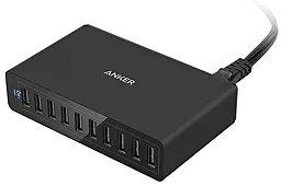 Мережевий зарядний пристрій Anker PowerPort 6 60W 10USB V3 Black