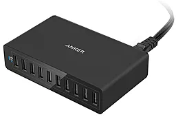 Сетевое зарядное устройство Anker PowerPort 10 60W 10USB V3 Black - фото Сетевое зарядное устройство Anker PowerPort 10 60W 10USB V3 Black