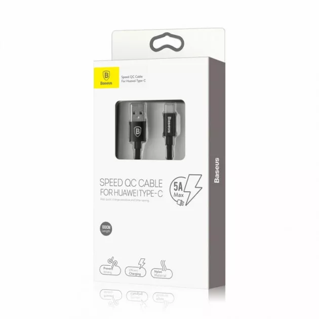 Кабель Baseus Double Fast Charging USB-A - Type-C 25w 5a 1м cable Black (CATKC-01) - фото 5