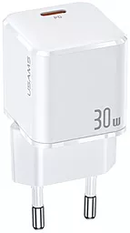 Сетевое зарядное устройство Usams T45 Super Si Mini 30w PD USB-C fast charger white (US-CC148) - фото Сетевое зарядное устройство Usams T45 Super Si Mini 30w PD USB-C fast charger white (US-CC148)
