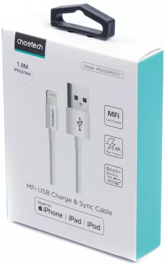 Кабель Choetech USB-A - Lightning 10.5w 1.8м cable White (IP0027WH) - фото 7