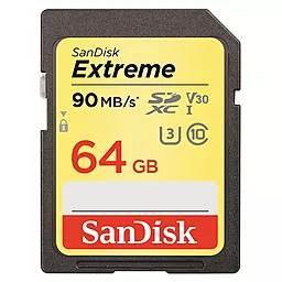 Карта пам'яті SanDisk SDXC 64GB Extreme Class 10 UHS-I U3 V30 (SDSDXVE-064G-GNCIN) - фото Карта пам'яті SanDisk SDXC 64GB Extreme Class 10 UHS-I U3 V30 (SDSDXVE-064G-GNCIN)