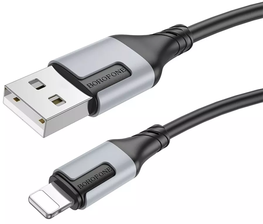 Кабель Borofone BX101 Creator USB-A - Lightning 12w 2.4a 1м cable Black - фото 4