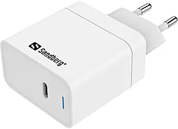 Мережевий зарядний пристрій Sandberg USB-C PD 65w USB-C fast charger white - фото Мережевий зарядний пристрій Sandberg USB-C PD 65w USB-C fast charger white