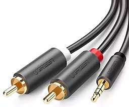 Аудио кабель Ugreen AV102 Aux mini Jack 3.5 mm - 2хRCA M/M cable 2 м cable gray (10510) - фото Аудио кабель Ugreen AV102 Aux mini Jack 3.5 mm - 2хRCA M/M cable 2 м cable gray (10510)