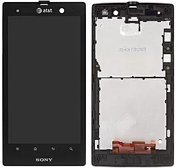 Дисплей Sony Xperia Ion (LT28h, LT28i) з тачскріном і рамкою, оригінал, Black