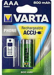 Аккумулятор Varta AAA (R03) Rechargeable Accu (800mAh) Ni-MH 2шт
