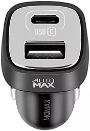 Автомобильное зарядное устройство Momax 15w USB-C/USB-A ports car charger black (UC4TCD) - миниатюра 2