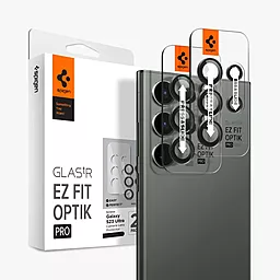 Захисне скло Spigen на камеру для Samsung Galaxy S23 Ultra - EZ Fit Optik Pro (2шт) Black (AGL05950)