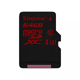Карта памяти Kingston microSDXC 64GB Class 10 UHS-I U3 (SDCA3/64GBSP)