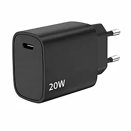 Сетевое зарядное устройство с быстрой зарядкой 4U Gespeed GaN 20W fast charger black (YD-20AC1)