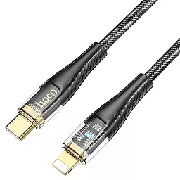 Кабель Hoco U121 Gold standard Transparent USB Type-C - Lightning 27w 3a 1.2м PD сable Black - фото Кабель Hoco U121 Gold standard Transparent USB Type-C - Lightning 27w 3a 1.2м PD сable Black