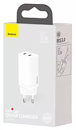 Сетевое зарядное устройство с быстрой зарядкой Baseus GaN2 Lite Quick Charger 2xUSB Type-C 65W White (CCGAN2L-E02) - миниатюра 5