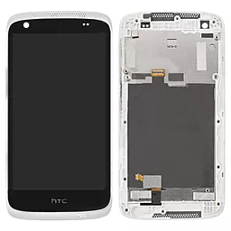 Дисплей HTC Desire 526G (D526h) с тачскрином и рамкой, White