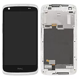 Дисплей HTC Desire 526G (D526h) с тачскрином и рамкой, White - фото Дисплей HTC Desire 526G (D526h) с тачскрином и рамкой, White