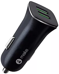 Автомобильное зарядное устройство MAKE 2.4a 2xUSB-A ports сar charger black (MCC-21BK) - фото Автомобильное зарядное устройство MAKE 2.4a 2xUSB-A ports сar charger black (MCC-21BK)