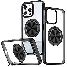 Чохол Epik TPU+PC Metal Ring with MagSafe для Apple iPhone 16 Pro Max Black - фото Чохол Epik TPU+PC Metal Ring with MagSafe для Apple iPhone 16 Pro Max Black