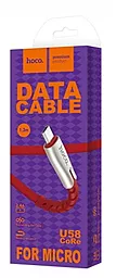 Кабель Hoco U58 Core USB-A - micro USB 12w 2.4a 1.2м cable Red - миниатюра 3 Кабель Hoco U58 Core USB-A - micro USB 12w 2.4a 1.2м cable Red - миниатюра 3
