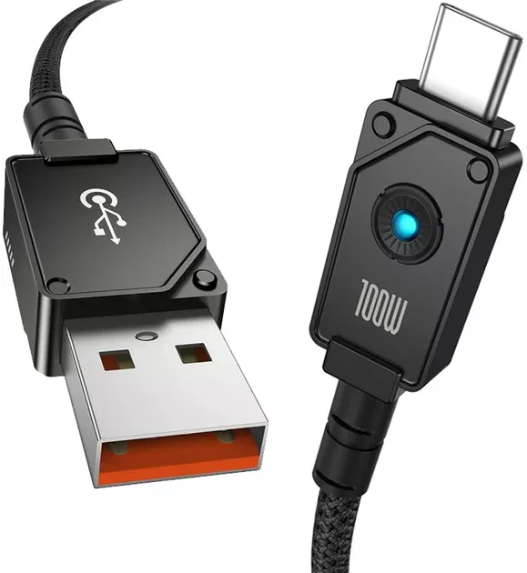 Кабель Baseus Unbreakable Series USB-A - Type-C 100w 5a 1м cable Black (P10355801111-00) - фото 3