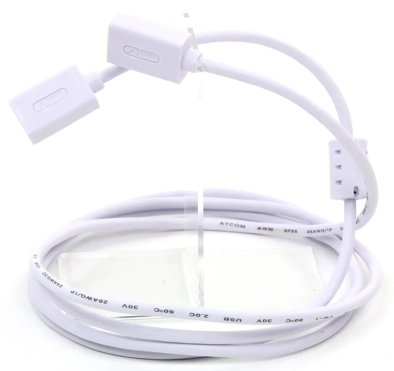 Шлейф (Кабель) Atcom USB 2.0 AF/AF 1.8м - фото 4