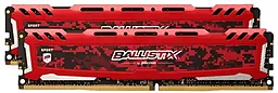 Оперативна пам'ять Crucial 32GB (2x16GB) DDR4 3200MHz Ballistix Sport LT Red (BLS2K16G4D32AESE)