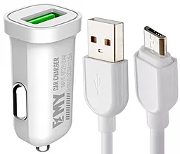 Автомобильное зарядное устройство EMY MY-10 1.5a car charger + micro USB cable white (MY-10-MUW)
