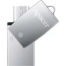 Флешка Apacer 16GB AH730 Silver USB 2.0 OTG (AP16GAH730S-1) - фото Флешка Apacer 16GB AH730 Silver USB 2.0 OTG (AP16GAH730S-1)