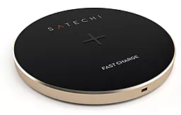 Беспроводное (индукционное) зарядное устройство быстрой QI зарядки Satechi Aluminium Wireless Charging Pad Gold (ST-WCPG) - миниатюра 2