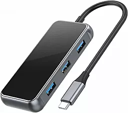 Мультипортовый USB Type-C хаб Vention 5 в 1 black (TFDHB) - фото Мультипортовый USB Type-C хаб Vention 5 в 1 black (TFDHB)