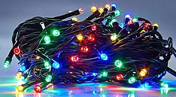 Гірлянда G-21 нитка на чорному проводі 200 LED ламп мультик (15 м) - фото Гірлянда G-21 нитка на чорному проводі 200 LED ламп мультик (15 м)