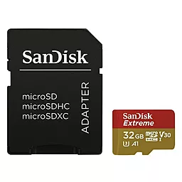 Карта памяти SanDisk microSDHC 32GB Extreme UHS-I U3 V30 A1 + SD-адаптер (SDSQXAF-032G-GN6MA)