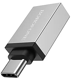 OTG-перехідник Borofone BV3 USB-A - Type-C Grey