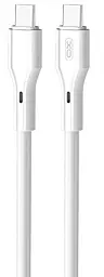 Кабель XO NBQ231B Rock Series USB Type-C - Type-C 60w 3a 1м PD cable White - фото Кабель XO NBQ231B Rock Series USB Type-C - Type-C 60w 3a 1м PD cable White