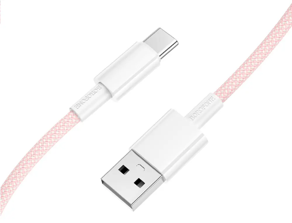Кабель Borofone BX117 Source USB-A - Type-C 15w 3a 1м cable Pink - фото 3