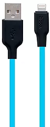 USB Кабель Hoco x21 Plus Fluorescent Lightning Black/Blue