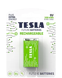 Аккумулятор Tesla 6LR61 (крона) GREEN+ RECHARGEABLE 250mAh 1шт - фото Аккумулятор Tesla 6LR61 (крона) GREEN+ RECHARGEABLE 250mAh 1шт