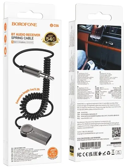 Bluetooth адаптер Borofone BC56 BT5.0 Resiver  gray - фото 9