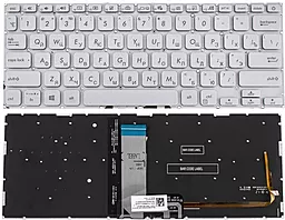 Клавиатура для ноутбука Asus X409 series с подсветкой клавиш без рамки Silver