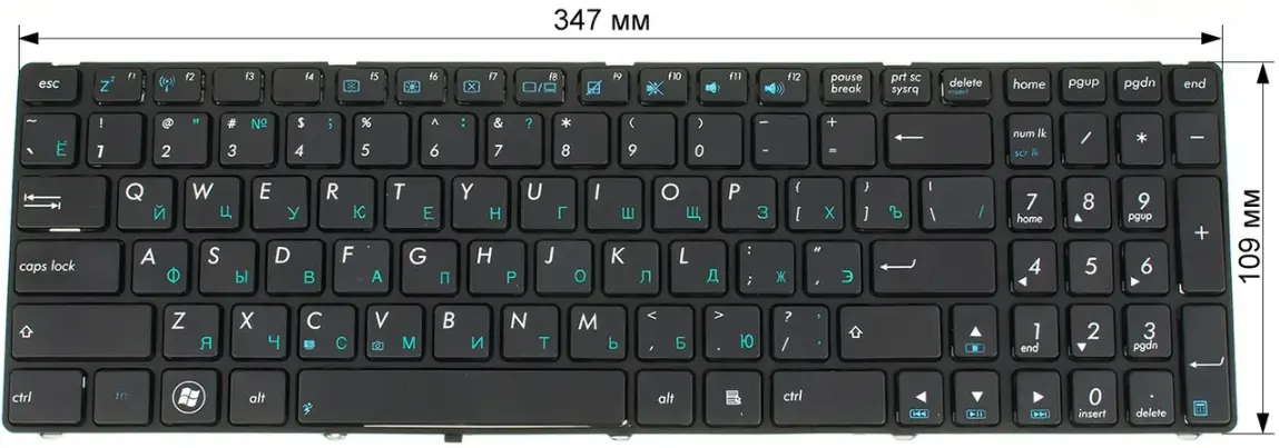 Клавіатура для ноутбуку Asus K52D (04GN0K1KRU00-1) RU/ENG з рамкою (K52 version) Black - фото 3