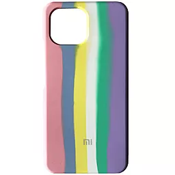Чехол Epik Silicone Cover Full Rainbow для Xiaomi Mi 11 Lite Розовый / Сиреневый