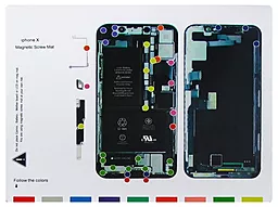 Магнитный мат MECHANIC для раскладки винтов и запчастей при разборке Apple iPhone X