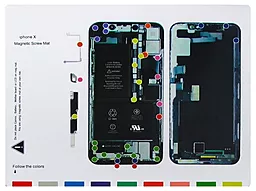 Магнітний мат Mechanic для розкладки гвинтів і запчастин при розборі Apple iPhone X - фото Магнітний мат Mechanic для розкладки гвинтів і запчастин при розборі Apple iPhone X