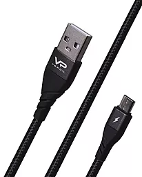 USB Кабель Veron MV09 Nylon 12w 2.4a 2m micro USB cable black - мініатюра 2