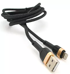 Кабель PZX V165 USB-A - Lightning 12w 3a 1м cable Black/Gold - фото Кабель PZX V165 USB-A - Lightning 12w 3a 1м cable Black/Gold