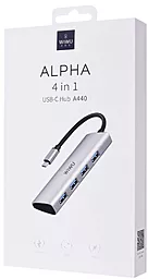 USB Type-C хаб WIWU Alpha 440 USB-C -> 4xUSB3.0 Hub - миниатюра 4