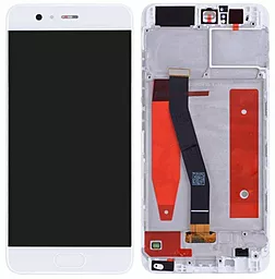 Дисплей Huawei P10 (VTR-L29, VTR-AL00, VTR-TL00, VTR-L09) з тачскріном і рамкою, оригінал, White