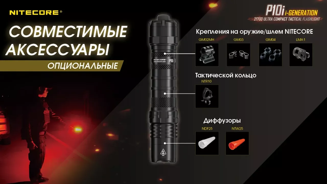 Фонарик аккумуляторный Nitecore P10i (6-1134_i) (1x21700) - фото 20
