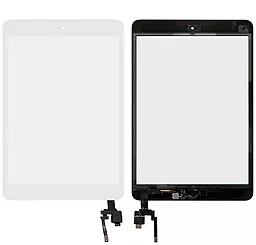Сенсор (тачскрин) Apple iPad Mini 3 Retina (A1599, A1600, полный комплект с кнопкой Home) (original) White
